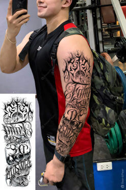 BP Tattoo Yazılı Kol Kaplama Geçici Dövme Tattoo