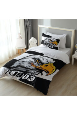 Şen Dekorasyon Siyah Beyaz Kartal Çocuk Nevresim Takımı