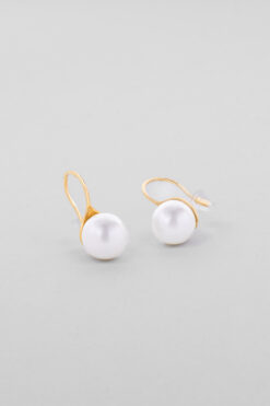 So CHIC... 18 Ayar Sarı Altın Kaplama Gümüş İnci Küpe