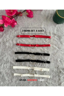 HERA SHOPS HEART TOUCH Dikişsiz Lazer Kesim Ayarlanabilir Bacak Aksesuarı 6’lı Set (3 Renk)