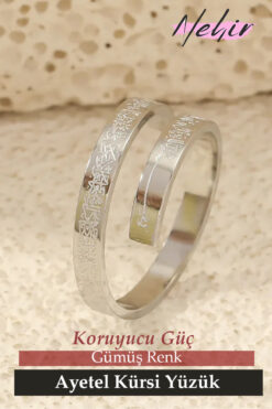 MODA IŞILTISI Ayetel Kürsi Yüzük Paslanmaz Çelik Erkek/Kadın Yüzük