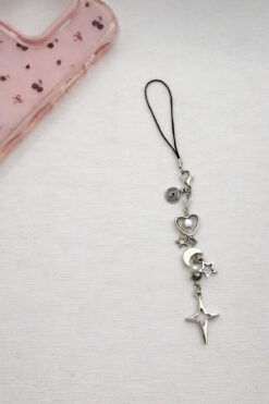 sleyshop Gothic örümcek satürn yıldız telefon ipi telefon süsü telefon charmı çanta charmı çanta süsü