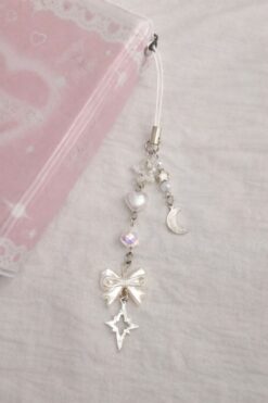 sleyshop Kalp Yıldız Ay Kelebek Fairycore Fiyonk Çanta Süsü Çanta Charm Telefon İpi Telefon Süsü Anahtarlık