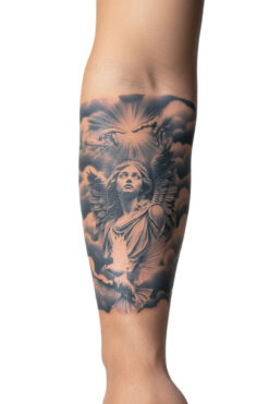 Tattoo 1 Ay Kalıcı 24 Saat Sonra Kararan Bulut Kuş ve Melek model geçici dövme