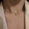 Okko Store Taşlı Harf Detaylı Choker Kolye