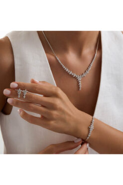 Sembol Gold Cam Güzeli Beyaz Altın Takı Seti