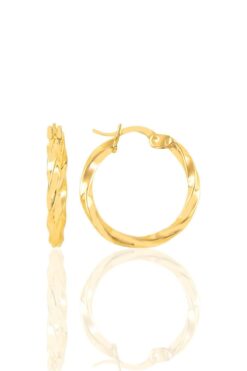 Söğütlü Silver Gümüş Altın Yaldızlı Şarnel Burgu Küpe Sgtl11149gold