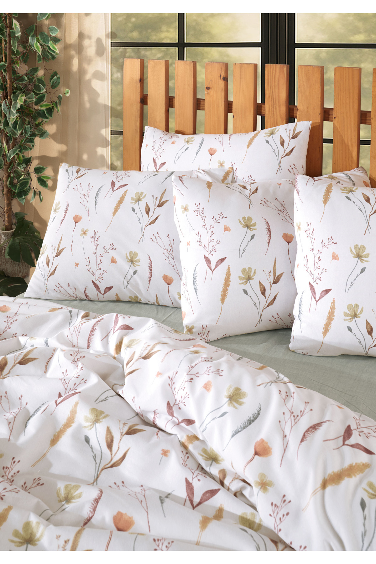 Medaillon Home Eflora Tek Kişilik Lastikli Çarşaflı Nevresim Takımı