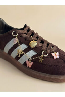 Gistoria Pembe Kelebek ve Yıldız Figürlü Zincirli Ayakkabı Süsü