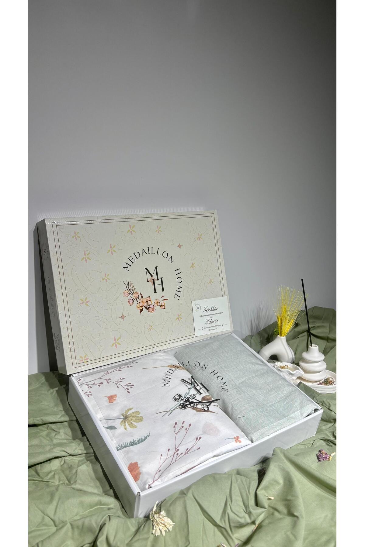 Medaillon Home Eflora Tek Kişilik Lastikli Çarşaflı Nevresim Takımı - Görsel 3