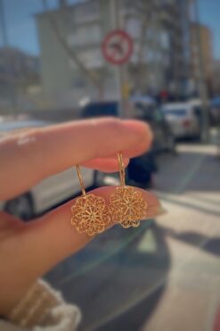 Erer Gümüş Gümüş Telkari Model Taşsız Anne Küpesi