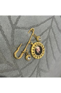 Zemora Jewelry 1 Fotoğraflı Anı Çengeli - Hatıra İğnesi, Gelin Buketi & Damatlık Yaka İğnesi