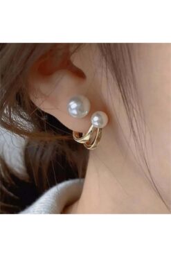 Pelin Aksesuar İkili İncili Hayalet Küpe