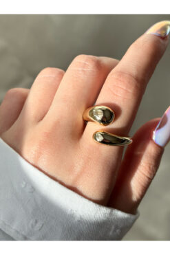 Eylülün Takısı Kadın Gold Renk Sarmal Yüzük