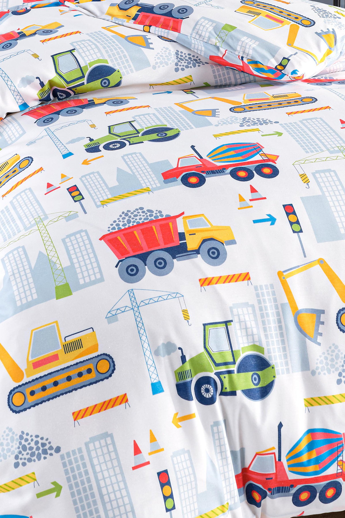 Eponj Home Junior Nevresim Seti Tek Kişilik ŞantiyeParkı Beyaz - Görsel 2