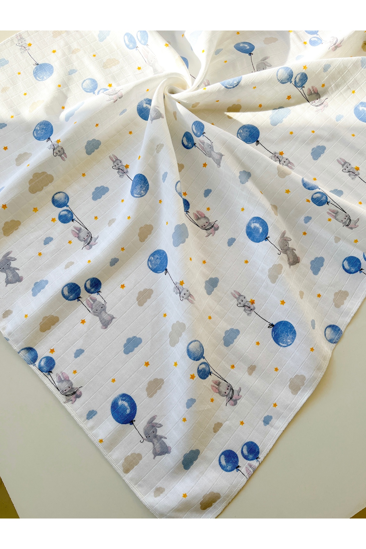 COOLMINIES Çok Amaçlı Müslin Örtü , Müslin Yenidoğan Bebek Battaniyesi, %100 Pamuk, Müslin Bez 80*90 cm - Görsel 2