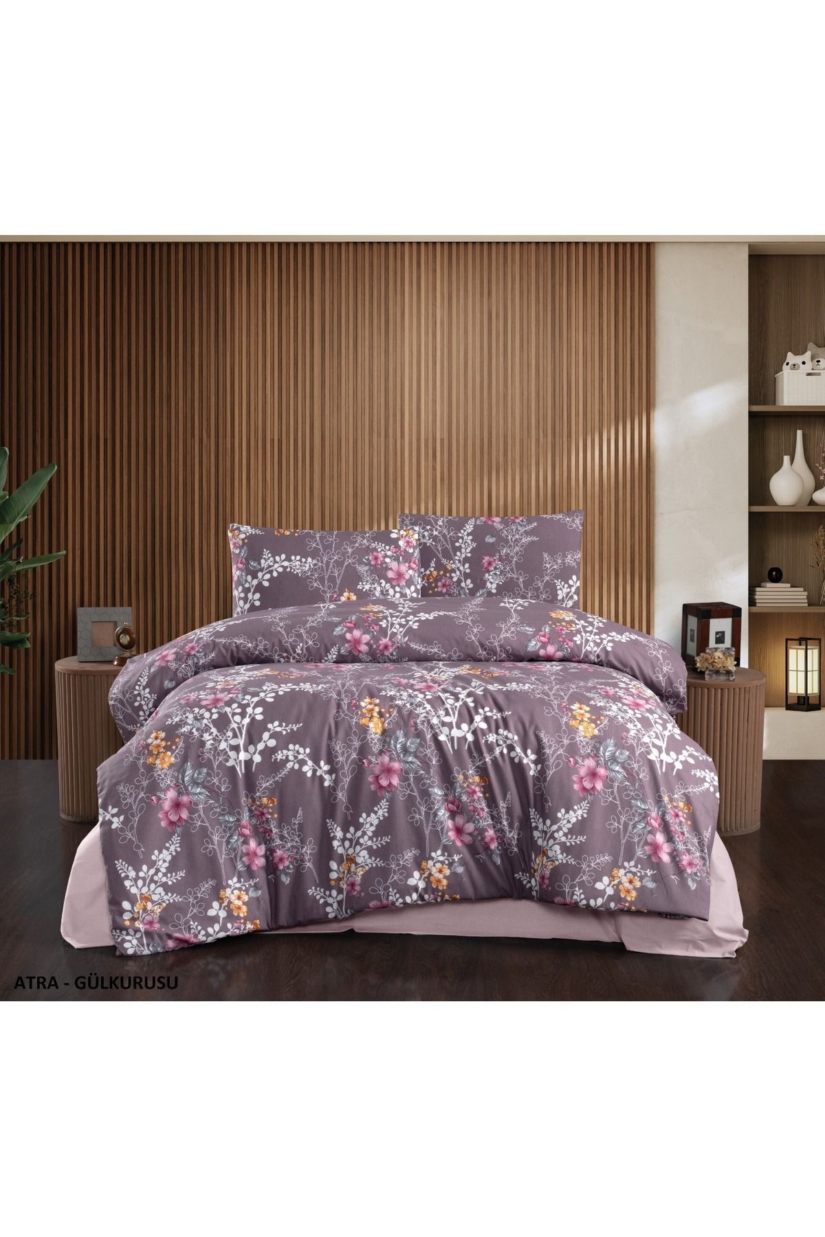 Kristal By Taç Çift Kişilik Terry Cotton Atra Gül Kurusu Nevresim Takımı