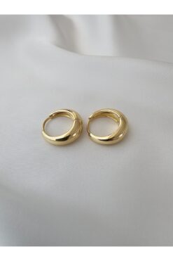 Zivazer Store Kadın çelik kararmaz xuping 14k gold renginde kalın halka küpe