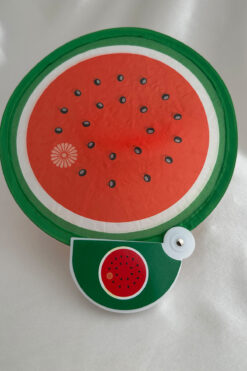 Modex Kırmızı Karpuz Aparatlı Çantalı Katlanabilir Yuvarlak Tasarım Yelpaze(21*21)