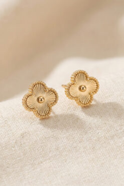 AURRARİ Altın Kaplama Çelik Cleef Küpe