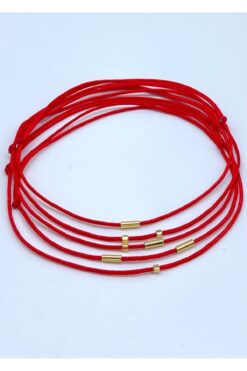 Concept HuBuTU 5’li Minimal Kırmızı Ip Halhal Seti