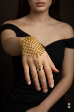 Makerlab Altın Kaplama Eldiven Şahmeran Ayarlanabilir Yüzüklü Şahmeran