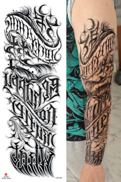 BP Tattoo Yazılı Kol Kaplama Geçici Dövme Tattoo