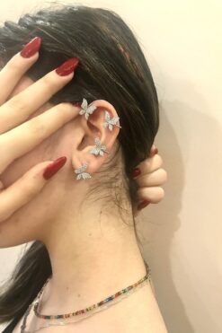 alsaccessories Deliksiz Kulağa Geçirmeli Kelebek Model Kıkırdak Küpe