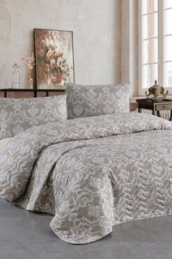 Enlora Home Çok Amaçlı Örtü Çift Kişilik Pure Kahve