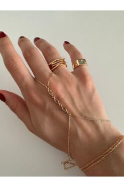 ringbox Gold Markiz Kesim Taşlı Şahmeran