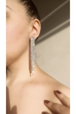 Genel Markalar Su Yolu Taşlı Sallantılı Abiye Küpe