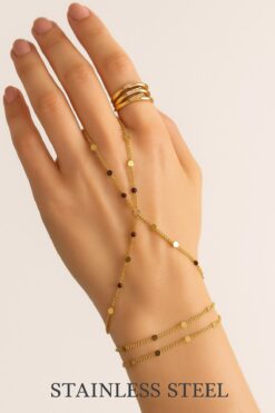 NAİFTAKIAKSESUAR Kadın Altın Renk Pullu Ince Zincir Şahmeran