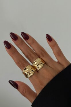 Lavian Accessories Formless Gold Büyük Yüzük