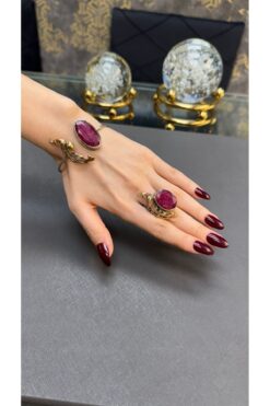 Gümüşhanesi Yakut taşlı otantik gümüş set