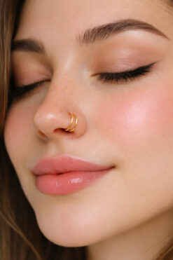 Sacce Scarves&Accessories Çift Görünümlü Spiral Çelik Burun Piercing – 8 mm