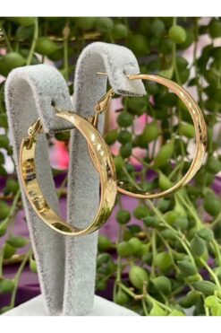 artistik bijuteri Çelik Halka Küpe 4 Cm Çapında