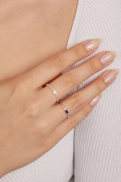 Elika Silver 925 Ayar Gümüş Zarif İkili Yüzük Set