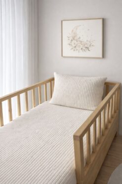 YUSRAMODA MONTESSORİ YATAK ÖRGÜ PİKE ÖRTÜSÜ VE YASTIK KILIFI