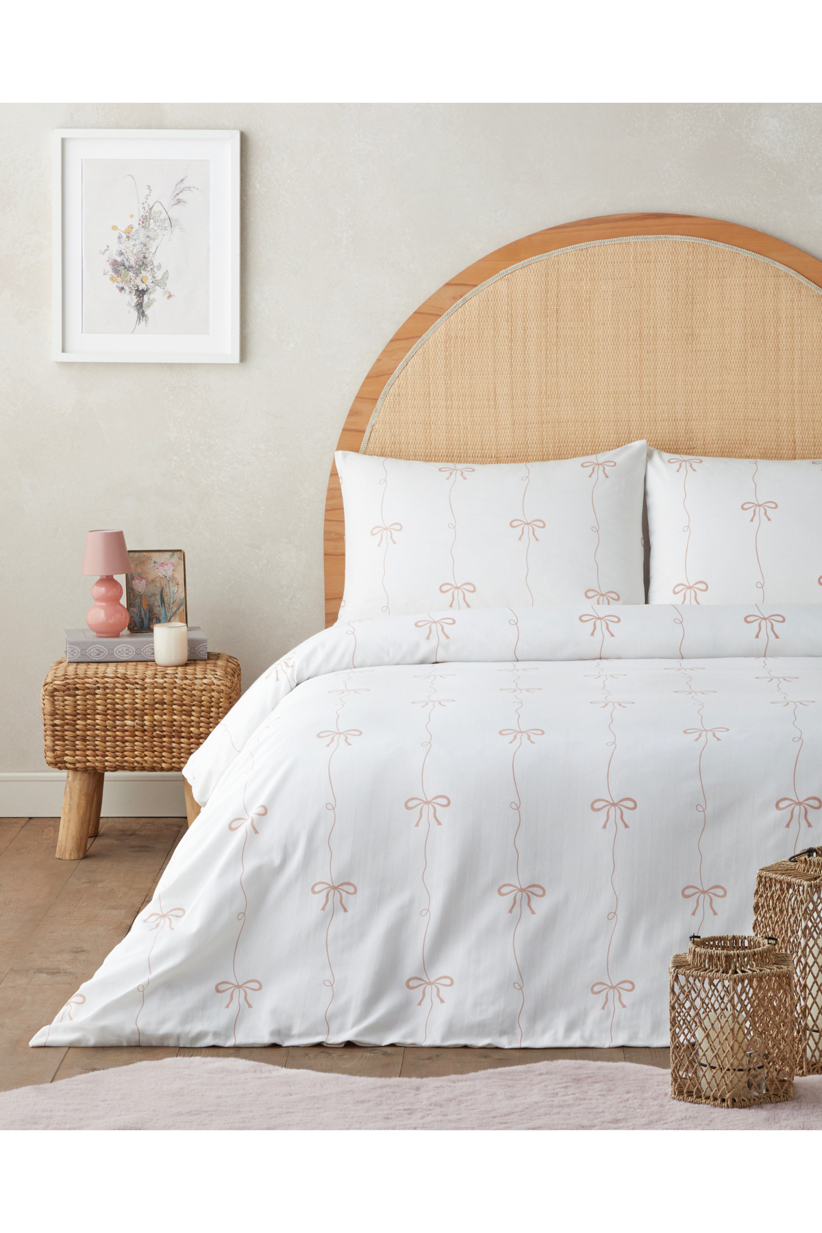 English Home Pretty Charm Kolay Ütülenir Çarşaflı Tek Kişilik Nevresim Takımı 160x220 cm Pudra - Görsel 2