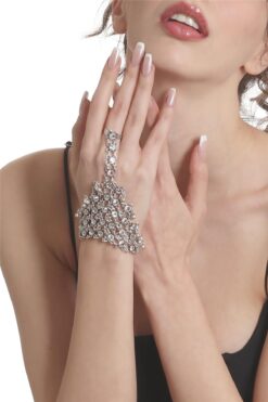 LABALABA Kadın Antik Gümüş Kaplama Beyaz Renk  Taşlı Yüzüklü Şahmeran