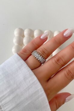 Ressia Zirkon Taşlı Ayarlanabilir Çelik Yüzük