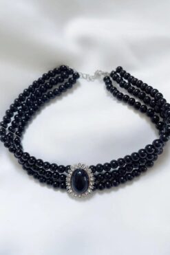 LIVOSH İNCİLİ CHOKER KOLYE İNCİLİ TAŞLI TASMA KOLYE