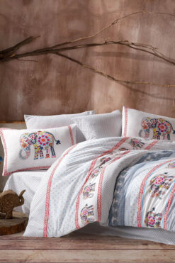 Karden Flower Elsa Ranforce Pamuklu Filli Çift Kişilik Nevresim Takımı