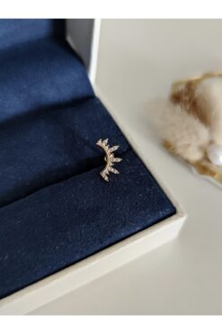 SU PERİSİ TAKI BİJUTERİ Cerrahi Çelik Gold Yarım Güneş Piercing ,tragus