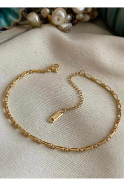 SU PERİSİ TAKI BİJUTERİ Çelik Gold Minimal Zincir Model Halhal