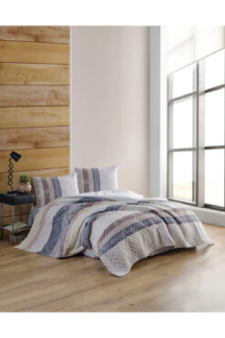 Kristal By Taç Kristal Geometrik Desen Dört Mevsim Kapitoneli Tek Kişilik Yorgan Konulabilir Nevresim Takımı