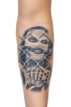 Tattoo 1 Ay Kalıcı 24 Saat Sonra Kararan Gangstar maske model geçici dövme