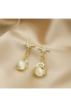 Pelin Aksesuar Sedefli Kuzey Yıldızı Küpe