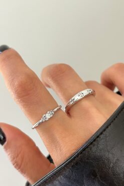 Lavian Accessories 2’li Göz Detay Minimal Yüzük Seti