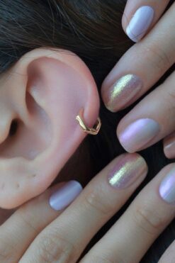 Sacce Scarves&Accessories Oval Beşgen Halka Piercing Tragus Helix Kıkırdak Küpesi